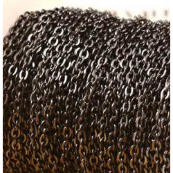 Leisure-Beads - 1m schwarze Edelstahl Gliederkette 3x2mm - Schmuckzubehör Edelstahl