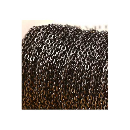 Leisure-Beads - 1m schwarze Edelstahl Gliederkette 3x2mm - Schmuckzubehör Edelstahl