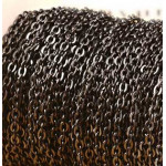 1m schwarze Edelstahl Gliederkette 3x2mm - Schmuckzubehör Edelstahl