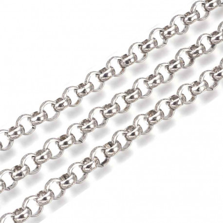 Leisure-Beads - 1m Edelstahl Jasseronkette 7x3mm silberfarbene Schmuckkette Gliederkette - Schmuckzubehör