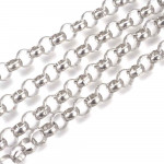1m Edelstahl Jasseronkette 10x4mm silberfarbene Schmuckkette Gliederkette - Schmuckzubehör