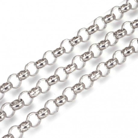 Leisure-Beads - 1m Edelstahl Jasseronkette 9mm silberfarbene Schmuckkette Gliederkette - Schmuckzubehör