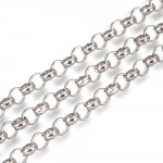 1m Edelstahl Jasseronkette 9mm silberfarbene Schmuckkette Gliederkette - Schmuckzubehör