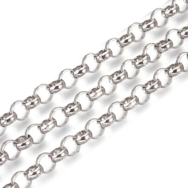 1m Edelstahl Jasseronkette 9mm silberfarbene Schmuckkette Gliederkette - Schmuckzubehör - Leisure-Beads DIY