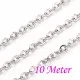 10m Edelstahl 304 Kette 2x1,5x0,4mm silberfarbene Schmuckkette Gliederkette - Edelstahl Schmuckzubehör - Leisure-Beads DIY
