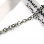 1m Edelstahl 304 Kette 2x1,5x0,4mm silberfarbene Schmuckkette Gliederkette - Schmuckzubehör