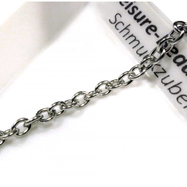 1m Edelstahl 304 Kette 2x1,5x0,4mm silberfarbene Schmuckkette Gliederkette - Schmuckzubehör - Leisure-Beads DIY
