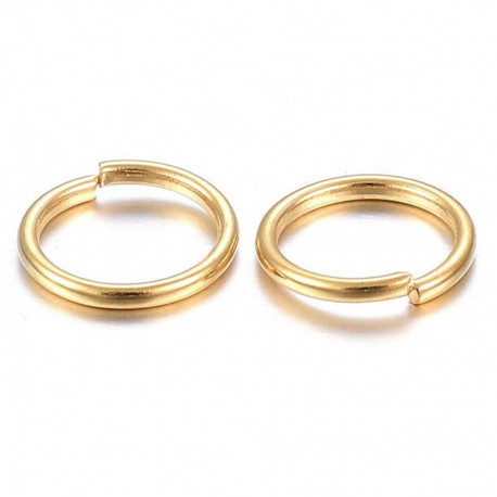 Leisure-Beads - 20x Edelstahl Biegering 5mm x 0,6mm goldfarben rund Binderinge - Schmuckzubehör