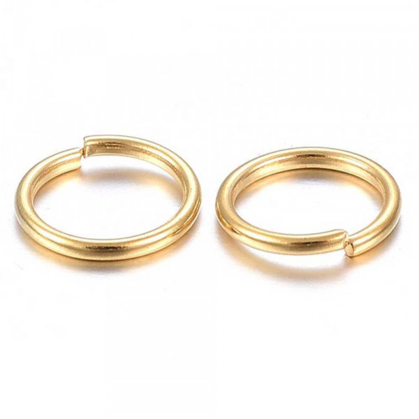 20x Edelstahl Biegering 5mm x 0,6mm goldfarben rund Binderinge - Schmuckzubehör - Leisure-Beads DIY
