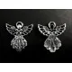 2x Weihnachtsengel silberfarbene Schmuckanhänger ca. 23x26mm - Schmuckzubehör - Leisure-Beads DIY