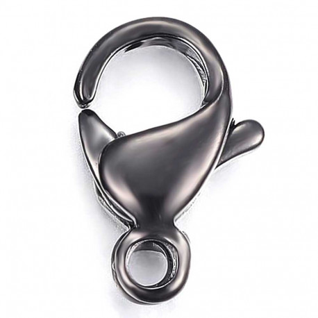 Leisure-Beads - 5x Edelstahl Karabinerhaken 9mm schwarzer Schmuckverschluss - Schmuckzubehör Edelstahl