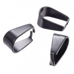 2x Edelstahl Collierschlaufe 8mm schwarzer Anhängerhaken Schmuckzubehör