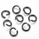 Schwarze Edelstahl Biegeringe 5mm x 0,8mm runde Binderinge - Schmuckzubehör