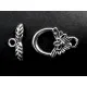 2x Knebelverschluss Blume silberfarben Ringteil 16x18mm Toggle - Schmuckzubehör - Leisure-Beads DIY