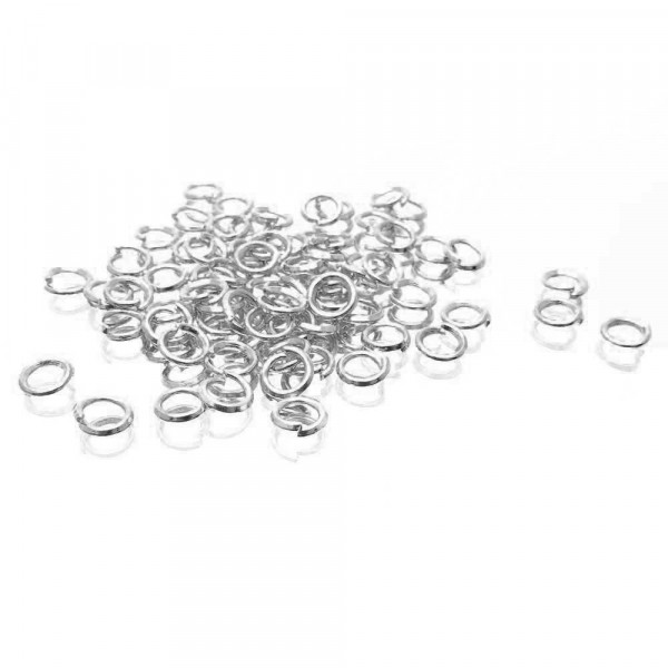 300x Edelstahl Biegering 4mm x 0,5mm silberfarben Bindering - Schmuckzubehör - Leisure-Beads DIY