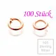 100x 925er Biegeringe 3mm x 0,8mm rosegoldfarben Sterling Silber Binderinge - Schmuckzubehör - Leisure-Beads DIY