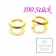 100x 925er Biegeringe 3mm x 0,8mm goldfarben Sterling Silber Binderinge - Schmuckzubehör Biegering - Leisure-Beads DIY