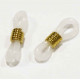 2x weiß goldfarben Brillenketten Verbinder 20x6mm aus Gummi Kettenverbinder - Schmuckzubehör