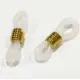 2x weiß goldfarben Brillenketten Verbinder 20x6mm aus Gummi Kettenverbinder - Schmuckzubehör - Leisure-Beads DIY