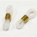 2x weiß goldfarben Brillenketten Verbinder 20x6mm aus Gummi Kettenverbinder - Schmuckzubehör