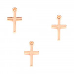1x rosegoldfarben Kreuz Anhänger 18,5x10mm Schmuckanhänger - Schmuckzubehör