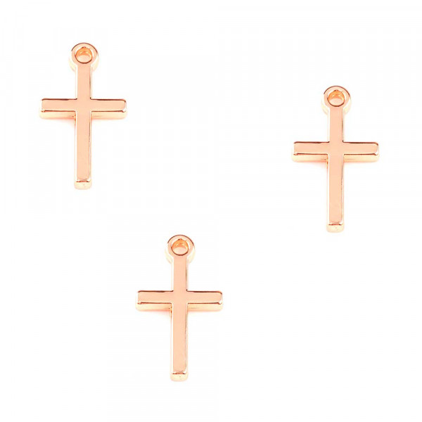 1x rosegoldfarben Kreuz Anhänger 18,5x10mm Schmuckanhänger - Schmuckzubehör - Leisure-Beads DIY