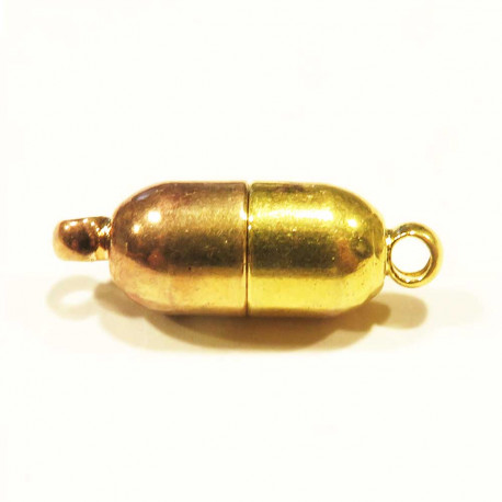 Leisure-Beads - 1x goldfarben Magnetverschluss 15x5mm II. Wahl in Zylinderform - Schmuckzubehör
