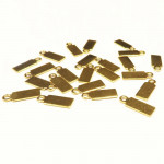 5x goldfarbener Edelstahl Anhänger 11x4mm - Schmuckzubehör