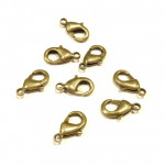 10x bronzefarben Karabinerhaken 12mm Schmuckverschluss - Schmuckzubehör