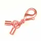 1x rosa Endkappe Verschluss Innen 4,2mm zum Einkleben mit 23mm Karabiner - Schmuckzubehör Endkappe - Leisure-Beads DIY