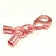 1x rosa Endkappe Verschluss Innen 4,2mm zum Einkleben mit 23mm Karabiner - Schmuckzubehör Endkappe - Leisure-Beads DIY