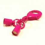 1x pink Endkappe Verschluss Innen 4,2mm zum Einkleben mit 23mm Karabiner - Schmuckzubehör Endkappe