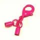 1x pink Endkappe Verschluss Innen 4,2mm zum Einkleben mit 23mm Karabiner - Schmuckzubehör Endkappe - Leisure-Beads DIY