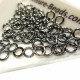 50x gunmetal Biegering 5mm Stärke 1mm runde schwarzsilber Binderinge - gunmetal Schmuckzubehör
