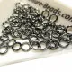50x gunmetal Biegering 5mm Stärke 1mm runde schwarzsilber Binderinge - gunmetal Schmuckzubehör - Leisure-Beads DIY