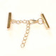 1x KC-goldfarben 20mm Perlenband Verbinder Set mit Karabiner und Kettchen - Schmuckzubehör