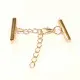 1x KC-goldfarben 20mm Perlenband Verbinder Set mit Karabiner und Kettchen - Schmuckzubehör - Leisure-Beads DIY