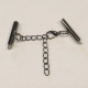 1x gunmetal 20mm Perlenband Verbinder Set mit Karabiner und Kettchen - Schmuckzubehör