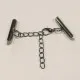 1x gunmetal 20mm Perlenband Verbinder Set mit Karabiner und Kettchen - Schmuckzubehör - Leisure-Beads DIY