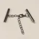 1x gunmetal 25mm Perlenband Verbinder Set mit Karabiner und Kettchen - Schmuckzubehör - Leisure-Beads DIY