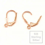 2x 925er rosevergoldete Brisuren 14x8,5mm Sterling Silber - Schmuckzubehör