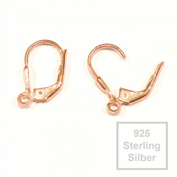 2x 925er rosevergoldete Brisuren 14x8,5mm Sterling Silber - Schmuckzubehör - Leisure-Beads DIY