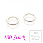 100x 925er Biegering 5mm x 0,7mm Sterling Silber rund Binderinge - Schmuckzubehör