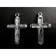 2x Kreuz Kruzifix Anhänger (1) silberfarben Schmuckanhänger ca. 31x20mm - Schmuckzubehör