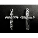 2x silberfarben Kreuz Anhänger 31x20mm Kruzifix Schmuckanhänger - Schmuckzubehör