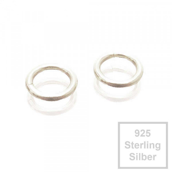 2x 925er Biegering 5mm x 0,7mm Sterling Silber rund Binderinge - Schmuckzubehör - Leisure-Beads DIY