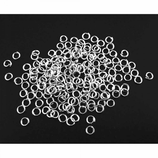 300x Edelstahl Biegering 3mm x 0,6mm runder silberfarben Bindering - Schmuckzubehör - Leisure-Beads DIY