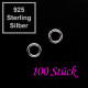 100x 925er Biegering 5mm x 0,9mm Sterling Silber runde Binderinge - Schmuckzubehör Biegering