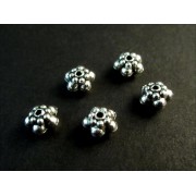 5x filigrane Metallperlen 6x3mm silberfarben Metallspacer