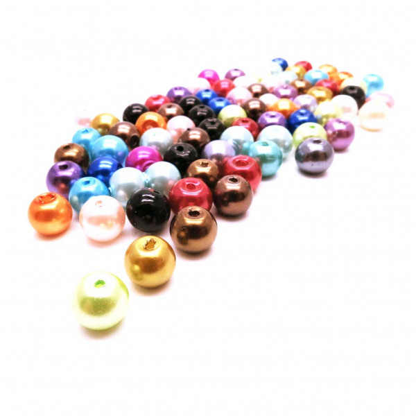 58g 6mm Glaswachsperlen im bunten Mix rund - Schmuckzubehör - Leisure-Beads DIY